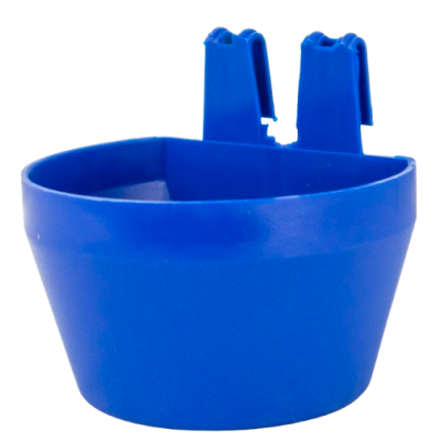 Drinking &amp; feeding bowl to hang up for exhibitions - cell bowl blue