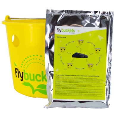 Flybuckets fly trap + attractant - fly protection for horse pastures