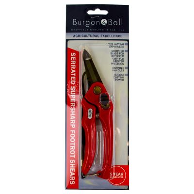 Claw shears "Burgon and Ball" in red for sheep and goats - serrated