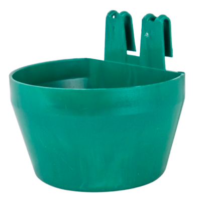 Drinking &amp; feeding bowl to hang up for exhibitions - Zellnapf-green