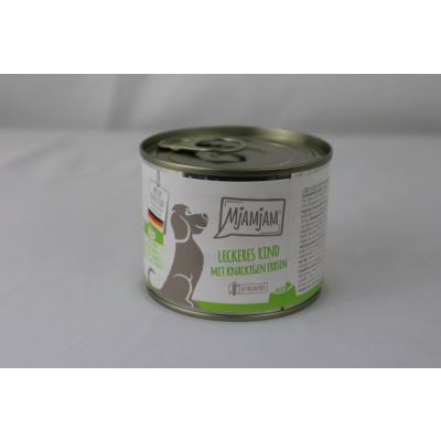 Dog food "Beef &amp; Potatoes" - 200g tin of delicious beef with boiled potatoes and crunchy peas