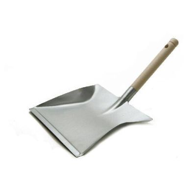 Dustpan galvanized, with wooden handle