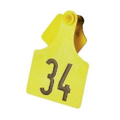 Primaflex ear tag size 3, shaped, yellow, red, (25 pieces per pack)