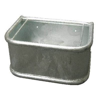 Horse feeding trough rectangle, metal with rotating circular pipe