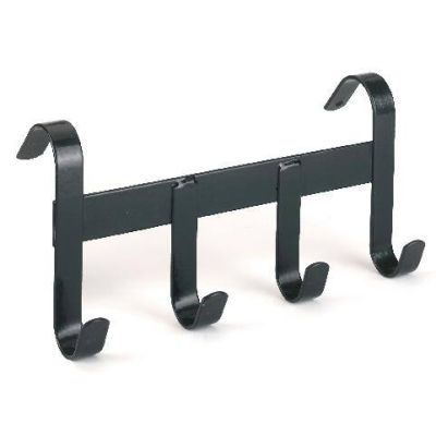 Bridle rack metal 4 hooks black