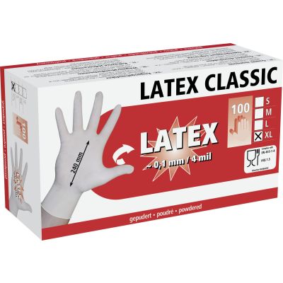Latex disposable gloves, 100 pieces size L
