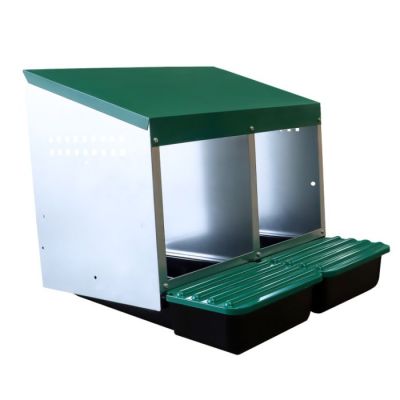 Metal laying nest with 2 compartments - with egg compartment &amp; plastic shelves