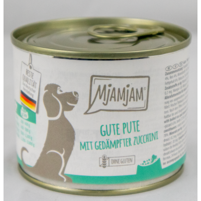 Dog food "Turkey &amp; rice" - 200g tin of good turkey on boiled rice with steamed courgette