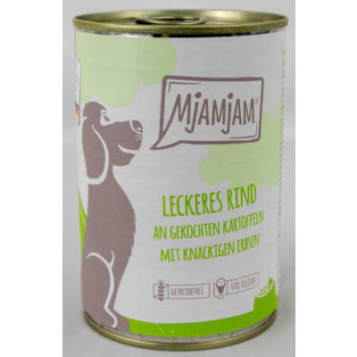 Dog food "Beef &amp; Potatoes" - 400g tin of delicious beef with boiled potatoes and crunchy peas