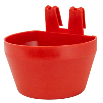 Drinking &amp; feeding bowl for hanging for exhibitions - cell bowl red