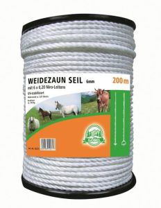 Cord wire 200 m, 6 mm, white, head 6 x 0.20 Niro - Göbel