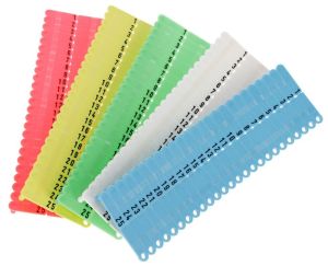 Ear tag Twintak, shaped, red, blue, yellow, green, white - 50 PCs / Pack