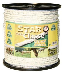 Cord wire 200 m, 8 mm, white/green, head 4 x 0.30 Niro + 4 x 0.30 Ku euro