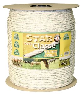 Rope braid 500 m, 6 mm, white/green, head 3 x 0.30 Niro + 3 x 0.30 Ku euro