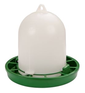 Geflügelfutterautomat grün, 1kg mit Bajonettverschluß und Fressplatzeinteilung zum Stellen oder Aufhängen!