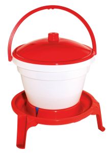 Poultry drinking bucket with feet and carrying handle - 12 litres