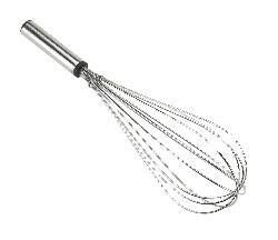 Stainless steel whisk - about 40 cm length - with 6 wire bows