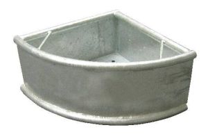 Horse feeding trough triangle trough, metal with rotating circular pipe