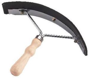 Welding wipers, quarter-round, metal with wooden handle