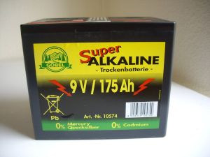 Fence battery 9 volt 175 AH, alkaline