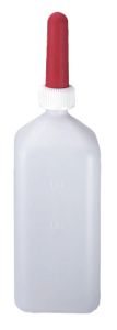 Calf milk bottle 2 litre square, complete with suction cup