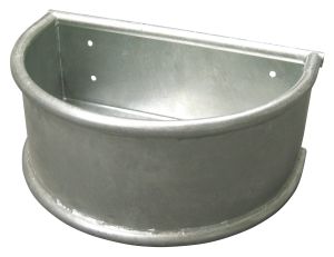 Horse feeding trough round trough, metal with rotating circular pipe