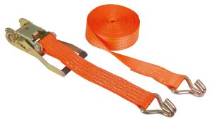 Lashing strap 2-piece, 1200 x 5 cm orange, 4000 kg
