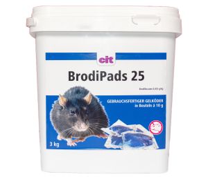 BrodiPads 25 ppm Gelpads 3 kg Brodifacoum Rattengift