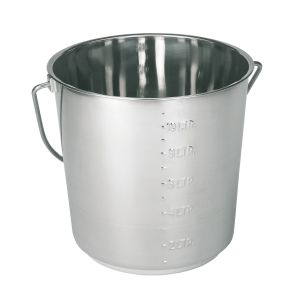 Stainless steel bucket 12.3 Litres with scaling