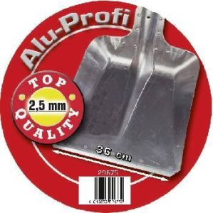 Alu shovel professional size 9 2, 5mm strong, 36 cm width, with steel edge