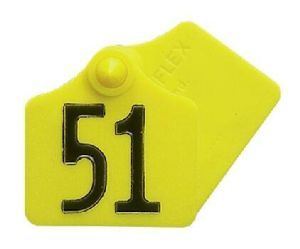 Primaflex ear tag size 1, shaped, yellow, red, green, blue, white (25 pieces per pack)