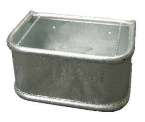 Horse feeding trough rectangle, metal with rotating circular pipe