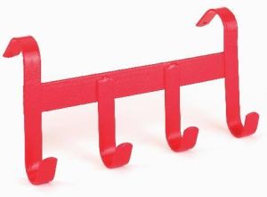 Bridle holder, metal, 4 hooks, Red