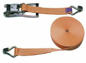Lashing strap 2 piece set, 1500 x 5 cm orange, 4000 kg