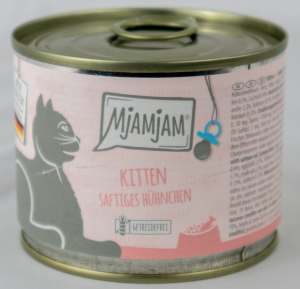 Kitten" cat food - 200g tin of juicy chicken with salmon oil for kittens