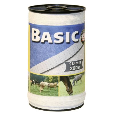 Pasture fence 200 m x 10 mm, white, head 4 x 0.16 Niro euro