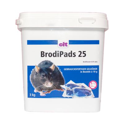 BrodiPads 25 ppm Gelpads 3 kg Brodifacoum Rattengift
