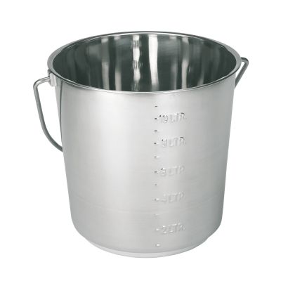 Stainless steel bucket 12.3 Litres with scaling