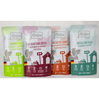 Tasting pack I "Beef, venison, lamb &amp; veal" - 4x 125g squeezies to try different flavours