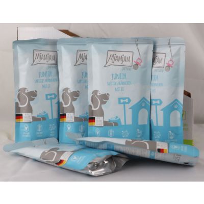 12x Quetschie dog "Junior" 125g - juicy chicken with egg