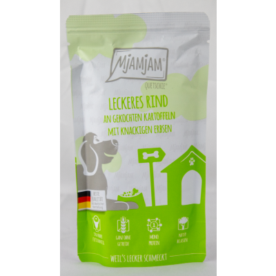 Quetschie "Beef, potatoes &amp; peas" - 125g delicious beef with boiled potatoes &amp; crunchy peas