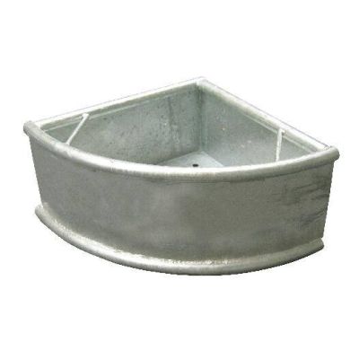 Horse feeding trough triangle trough, metal with rotating circular pipe