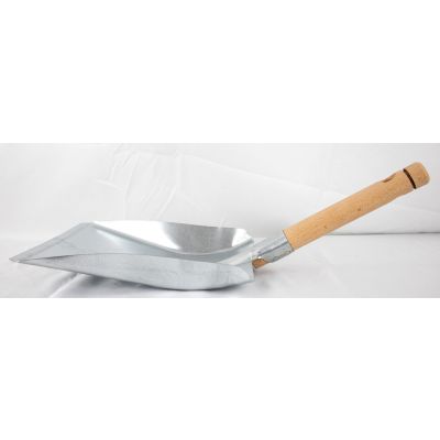 Dustpan galvanized, with wooden handle