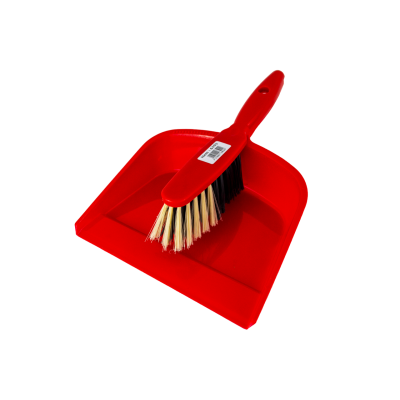 Sweeping set 2 pieces plastic, hand brush + dustpan-red
