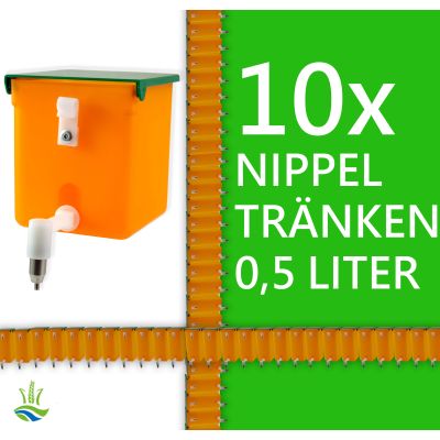 10x Kaninchentränke Nippeltränke 0,5 Liter