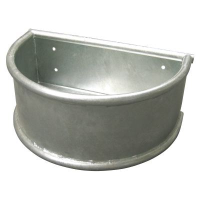Horse feeding trough round trough, metal with rotating circular pipe