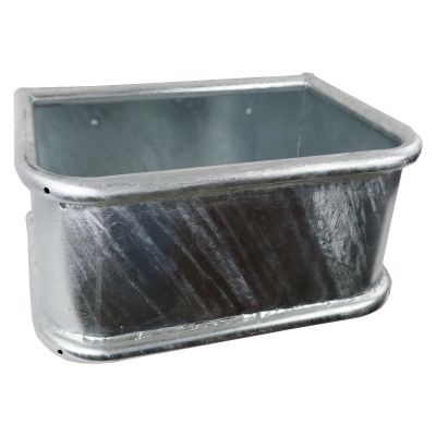 Horse feeding trough rectangle, metal with rotating circular pipe