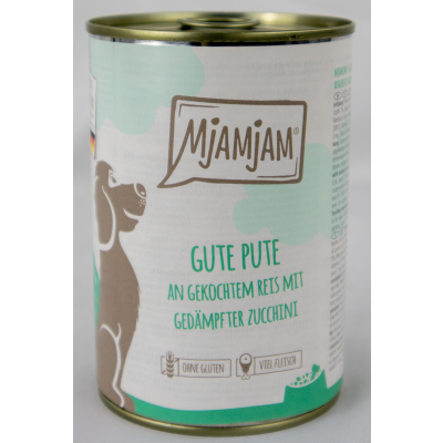 Dog food "Turkey &amp; rice" - 400g tin of good turkey on boiled rice with steamed courgette