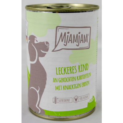 Dog food "Beef &amp; Potatoes" - 400g tin of delicious beef with boiled potatoes and crunchy peas