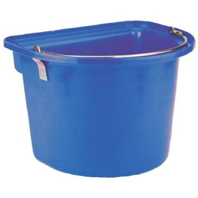 Bucket with metal handle, blue